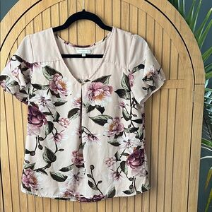 Skies Are Blue Pink Floral Blouse